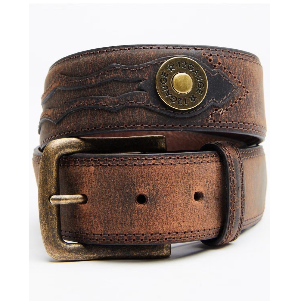 Cody James 12 Gauge Shotgun Shell Belt Mens 38 Brown Leather Western Cowboy